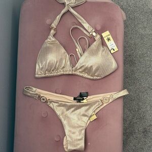 Shiny Gold Bikini Set